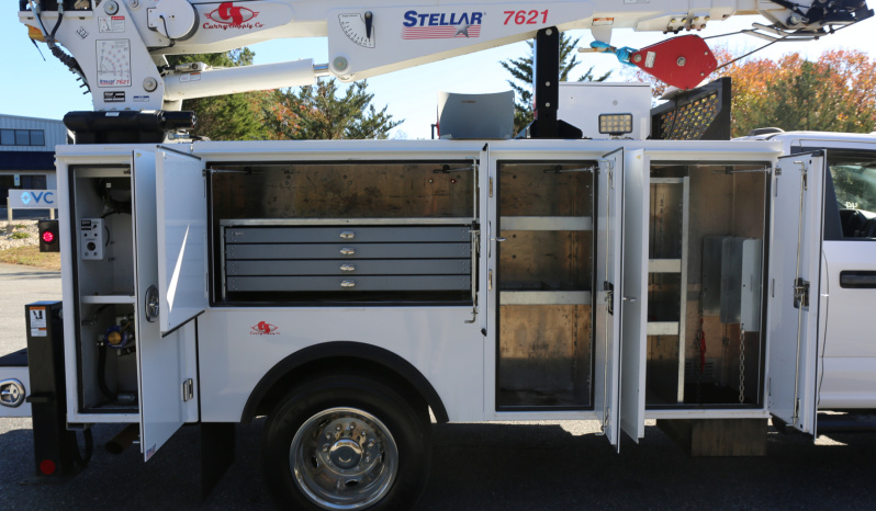 2021 Ford F600 Service Truck, 7.3 V8 Gas, 4WD, Stellar TMAX Aluminum Mechanics Body, 50k Miles, Stellar 7621 Crane full