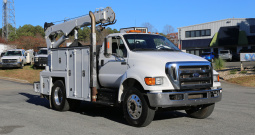2015 Ford F750 Mechanics Truck, Cummins Diesel, Allison Auto, Under CDL, Maintainer 11′ Service Body, 10k Maintainer Crane, 182k Miles