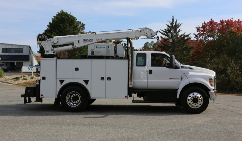 2018 Ford F750 Extended Cab Service Truck, Stellar 12630 Crane, 159k Miles, Diesel, EnPak, CTech Drawers, Waste Tank full