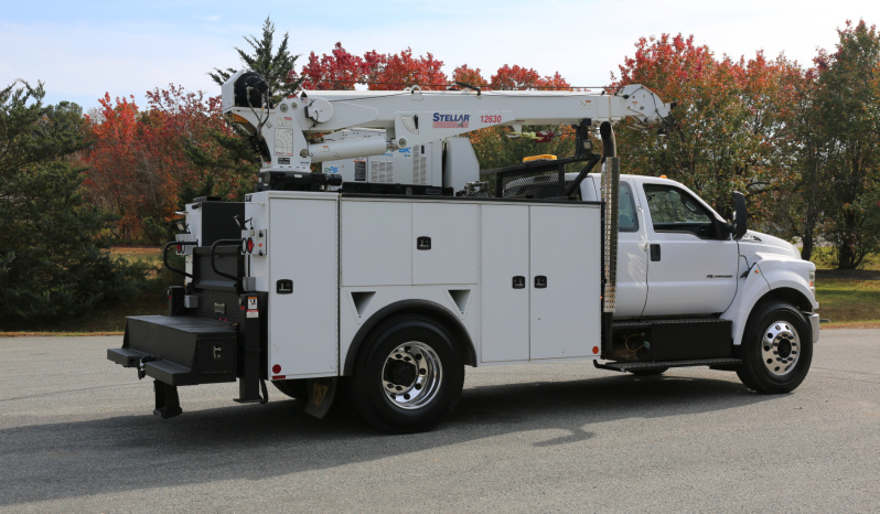 2018 Ford F750 Extended Cab Service Truck, Stellar 12630 Crane, 159k Miles, Diesel, EnPak, CTech Drawers, Waste Tank full