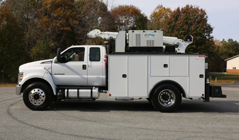 2018 Ford F750 Extended Cab Service Truck, Stellar 12630 Crane, 159k Miles, Diesel, EnPak, CTech Drawers, Waste Tank full