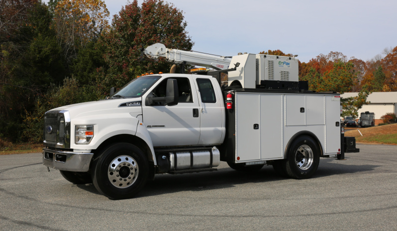 2018 Ford F750 Extended Cab Service Truck, Stellar 12630 Crane, 159k Miles, Diesel, EnPak, CTech Drawers, Waste Tank full