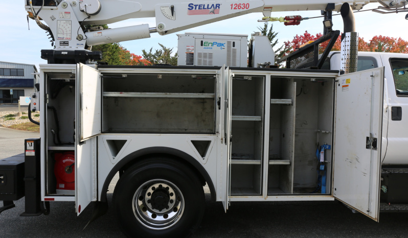 2018 Ford F750 Extended Cab Service Truck, Stellar 12630 Crane, 159k Miles, Diesel, EnPak, CTech Drawers, Waste Tank full