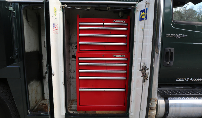 2002 International 4300 Service Truck, Under CDL, DT466, Eaton Manual, 228k Miles, Maintainer Mechanics Body, 8600# Crane full