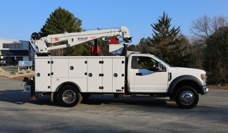 2021 Ford F600 4×4 Service Truck, 95k Miles, 7.3 V8 Gas, Stellar TMAX Mechanics Body, 7621 Crane full