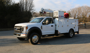 2021 Ford F600 4×4 Service Truck, 95k Miles, 7.3 V8 Gas, Stellar TMAX Mechanics Body, 7621 Crane full