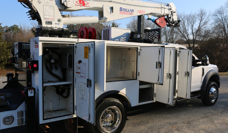 2021 Ford F600 4×4 Service Truck, 95k Miles, 7.3 V8 Gas, Stellar TMAX Mechanics Body, 7621 Crane full