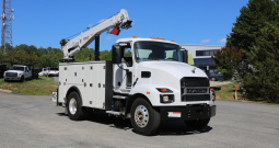 2023 Mack MD6 Mechanics Truck, Under CDL, Cummins Diesel, Allison Auto, Stellar TMAX Service Body, 12630 Crane, 63k Miles