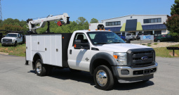 2012 Ford F550 Mechanics Truck, Diesel, 4WD, 177k Miles, Stellar 4421 PTO Driven Crane, Hydraulic Compressor, Drawers