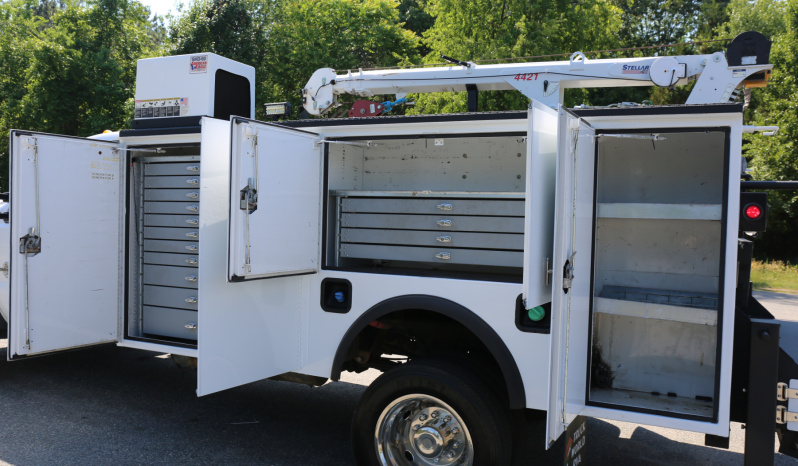 2012 Ford F550 Mechanics Truck, Diesel, 4WD, 177k Miles, Stellar 4421 PTO Driven Crane, Hydraulic Compressor, Drawers full