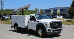 2012 Ford F550 Mechanics Truck, Diesel, 4×4, 135k Miles, Stellar 6620 Crane, 11′ Service Body
