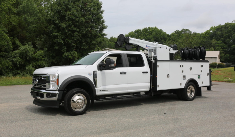 2024 Ford F550 Service Truck, 7k Miles, 4×4, Diesel, Lube Skid, Stellar 7621 Crane, TMAX Mechanics Body full