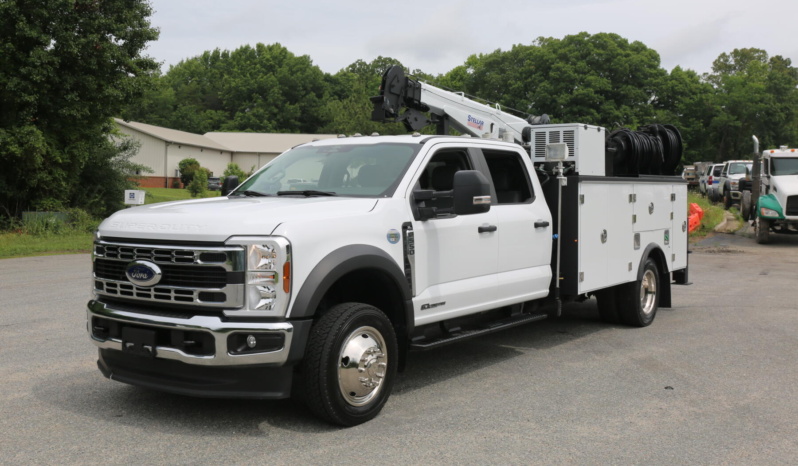 2024 Ford F550 Service Truck, 7k Miles, 4×4, Diesel, Lube Skid, Stellar 7621 Crane, TMAX Mechanics Body full