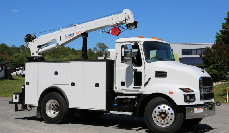2023 Mack MD6 Service Truck, Under CDL, Cummins Diesel, 87k Miles, 3k Hours, Stellar 12630 Crane full