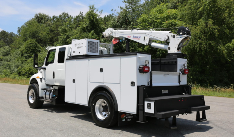 2019 International MV607, Extended Cab Mechanics Truck, Cummins Diesel, 155k Miles, Stellar 12621 Crane, Under CDL full