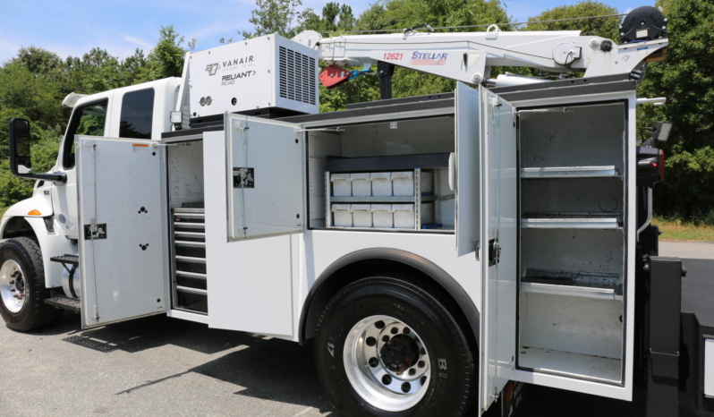 2019 International MV607, Extended Cab Mechanics Truck, Cummins Diesel, 155k Miles, Stellar 12621 Crane, Under CDL full
