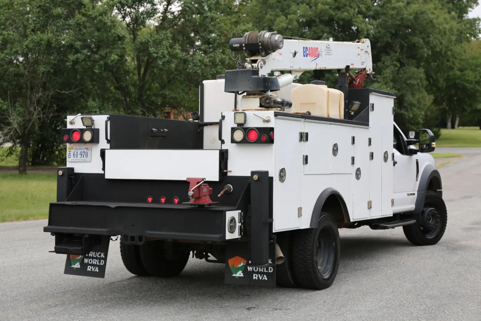 2019 Ford F550 Mechanics Truck, EC4000 Crane, 11′ Stellar Bed, Lube Skid, 4×4, Diesel, 171k Miles — Exterior 4