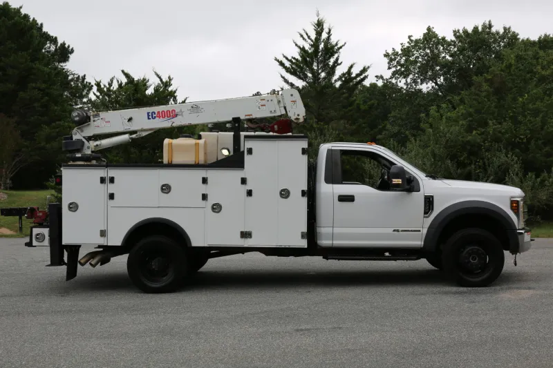 2019 Ford F550 Mechanics Truck, EC4000 Crane, 11′ Stellar Bed, Lube Skid, 4×4, Diesel, 171k Miles — Bed 14
