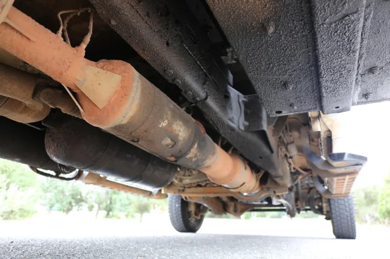 2019 Ford F550 Mechanics Truck, EC4000 Crane, 11′ Stellar Bed, Lube Skid, 4×4, Diesel, 171k Miles — Undercarriage 6